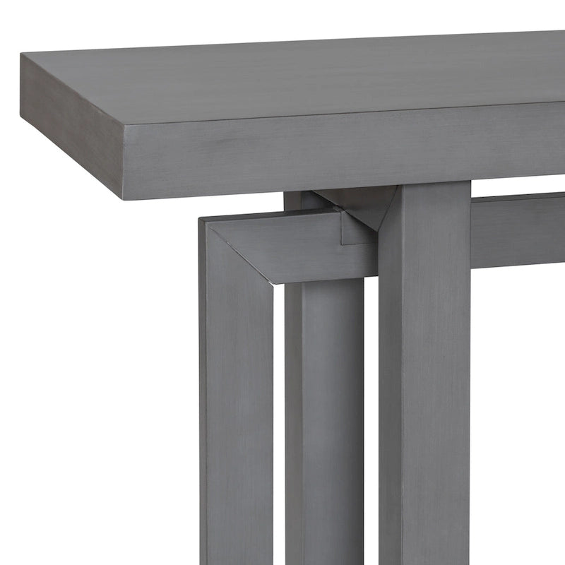 Minimalistische extralange Konsolentisch mit Holzplatte
