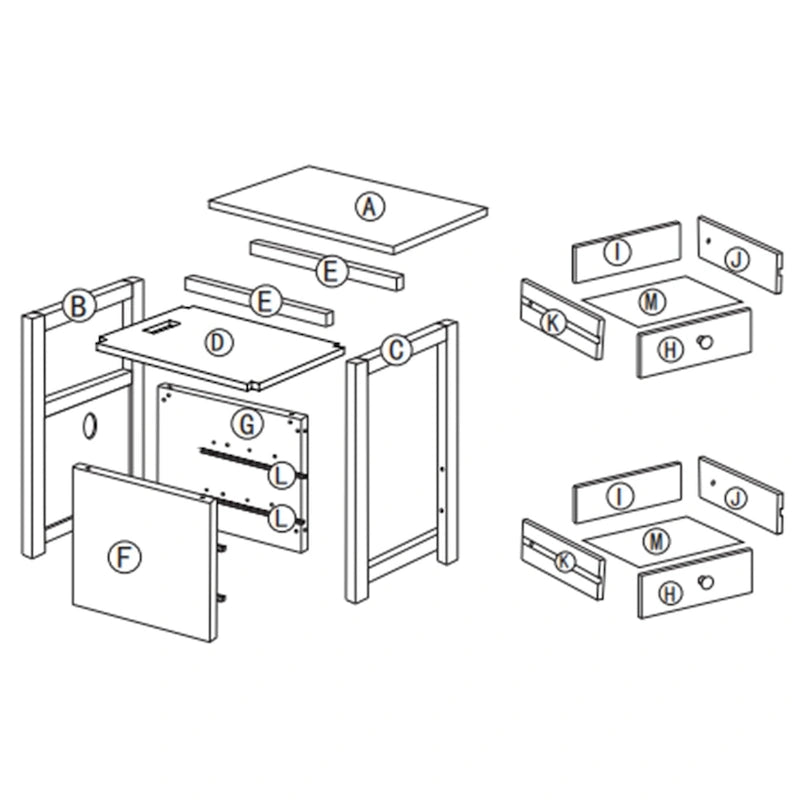 Beistelltisch mit Ladestation, schmaler Sofa-Beistelltisch, Nachttisch aus Holz, Schlafzimmer-Wohnzimmer-Möbel, Schwarz