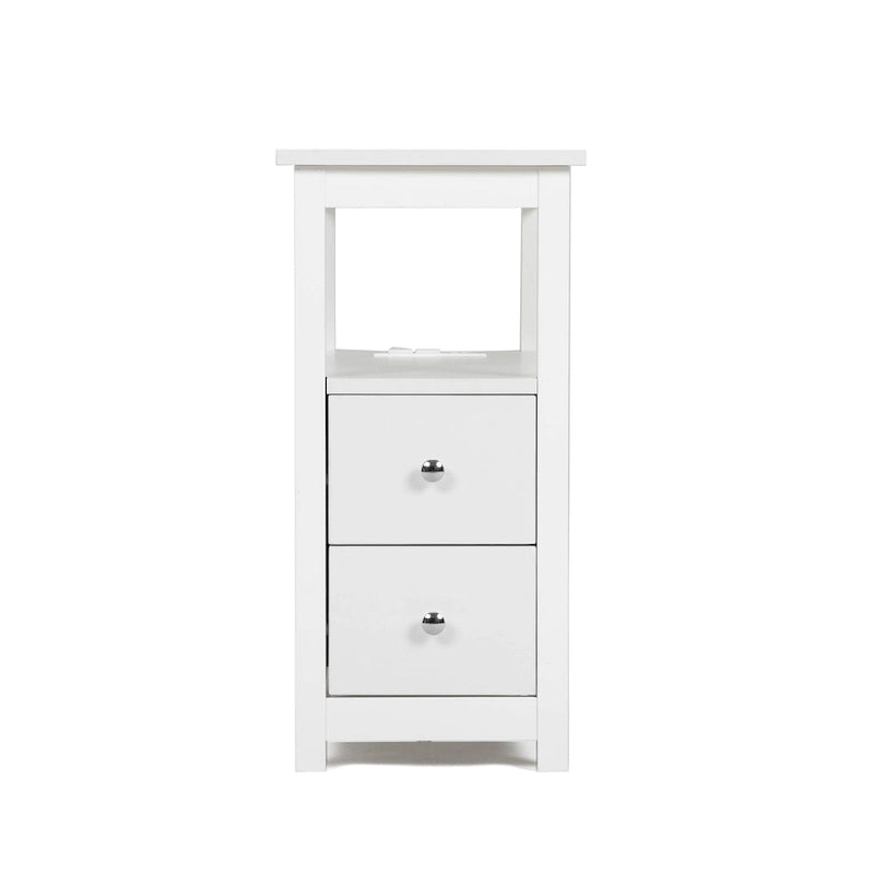 Beistelltisch mit Ladestation, schmaler Sofa-Beistelltisch, Nachttisch aus Holz, Schlafzimmer-Wohnzimmer-Möbel, Schwarz