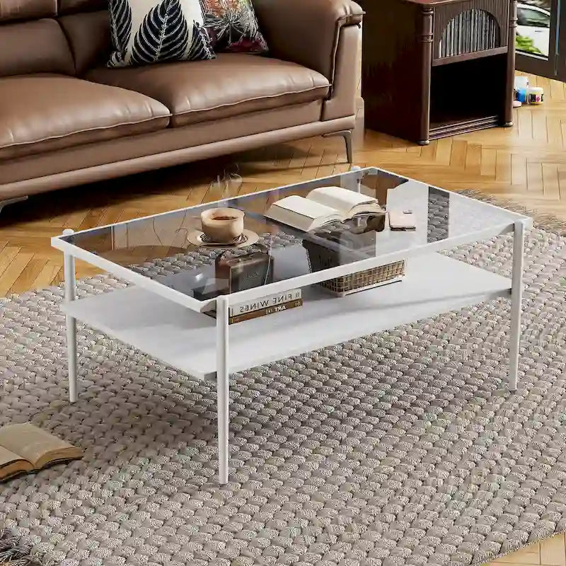 Couchtisch und Beistelltische, 3er-Set, Tisch aus gehärtetem Glas mit MDF-Schicht, moderne Tische für das Wohnzimmer, graues Glas