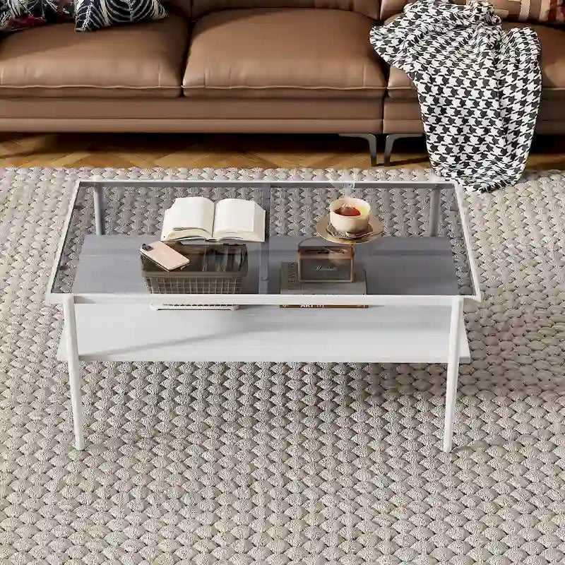 Couchtisch und Beistelltische, 3er-Set, Tisch aus gehärtetem Glas mit MDF-Schicht, moderne Tische für das Wohnzimmer, graues Glas