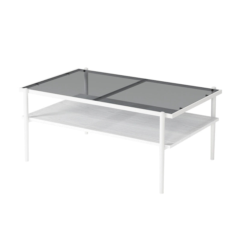 Couchtisch und Beistelltische, 3er-Set, Tisch aus gehärtetem Glas mit MDF-Schicht, moderne Tische für das Wohnzimmer, graues Glas