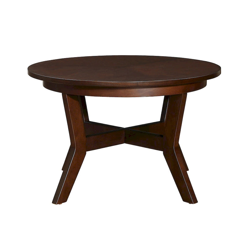 32 Zoll runder Couchtisch aus Holz für Wohnzimmer, Mid-Century Bauernhaus runder Holztisch für Apartment, einfache Montage