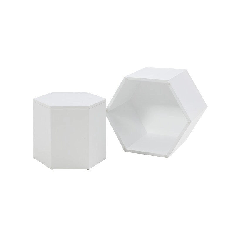 Couchtische, MDF mit Esche-/Eichen-/Nussbaumfurnier Beistelltisch/Satztisch-Set (2-teilig) für Wohnzimmer, Büro, Schlafzimmer
