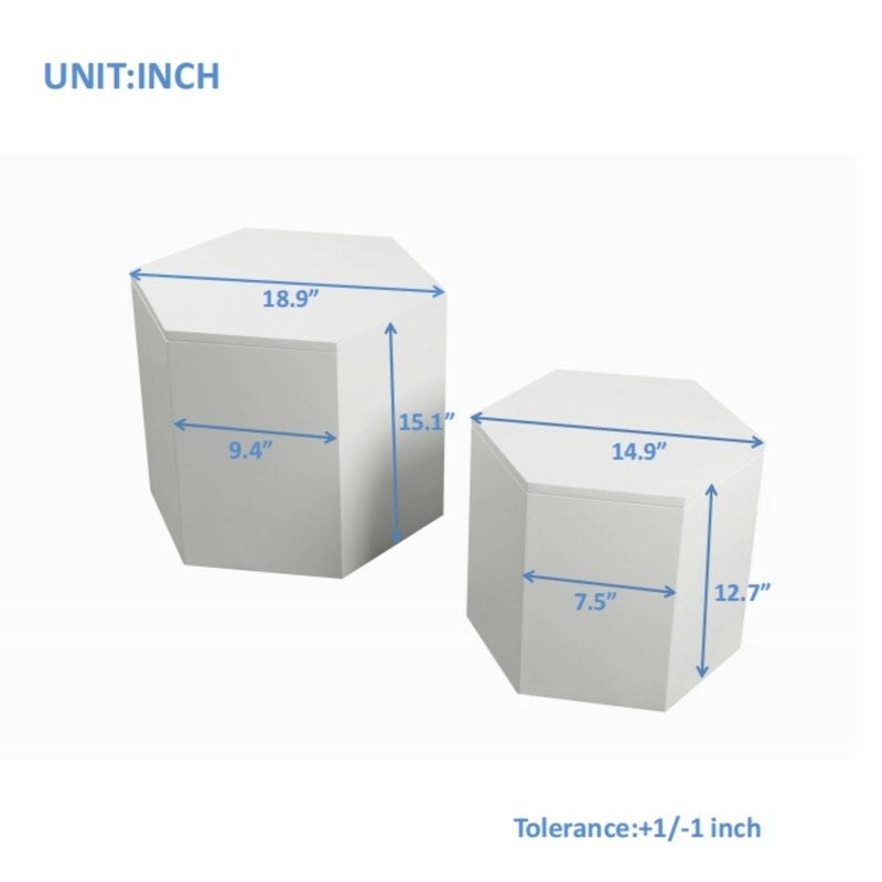Couchtische, MDF mit Esche-/Eichen-/Nussbaumfurnier Beistelltisch/Satztisch-Set (2-teilig) für Wohnzimmer, Büro, Schlafzimmer