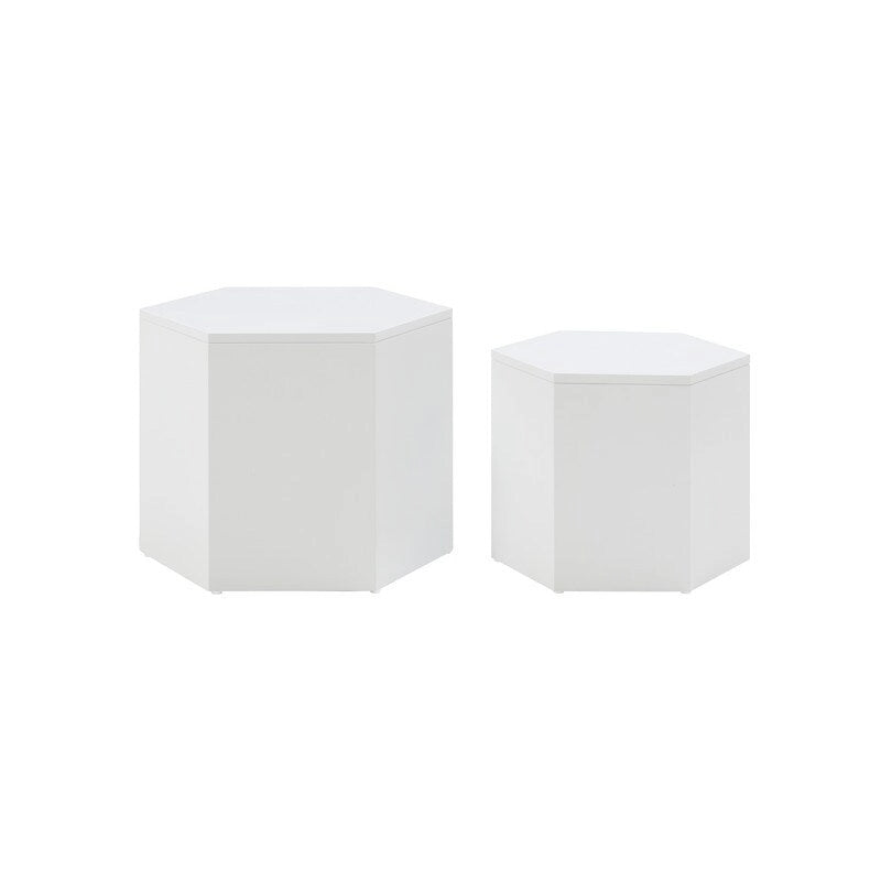 Couchtische, MDF mit Esche-/Eichen-/Nussbaumfurnier Beistelltisch/Satztisch-Set (2-teilig) für Wohnzimmer, Büro, Schlafzimmer