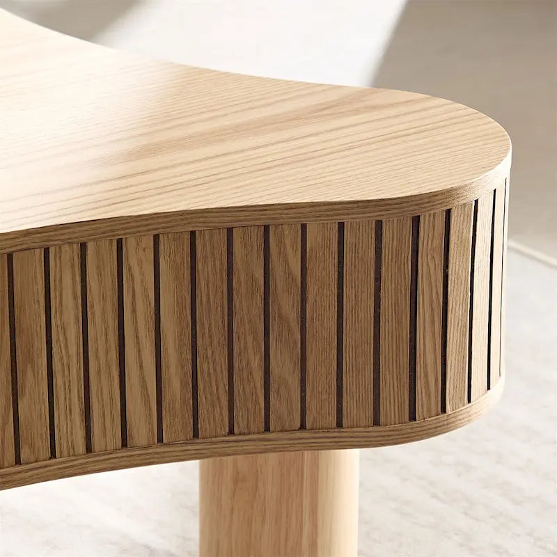 42,52 Zoll Moderner handgefertigter Trommel-Couchtisch aus Holz