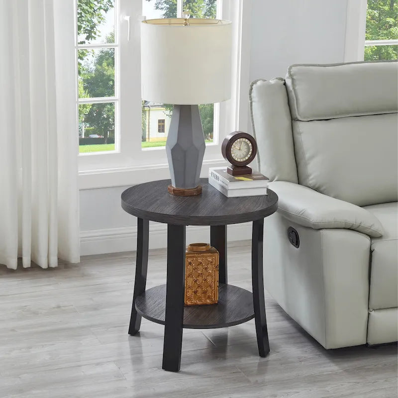 Moderner runder Holz-Beistelltisch für Schlafzimmer oder Wohnzimmer