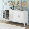 4-türiges Sideboard mit Ablagefach für Wohnzimmer, zwei große Schränke mit verstellbaren Einlegeböden