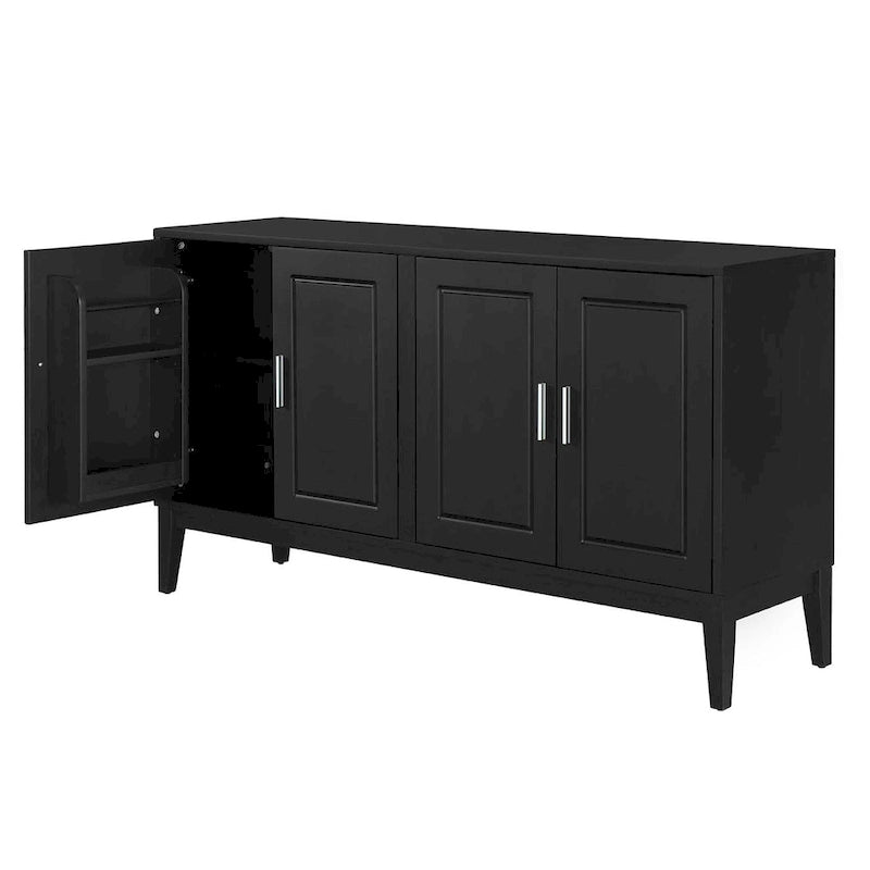 4-türiges Sideboard mit Ablagefach für Wohnzimmer, zwei große Schränke mit verstellbaren Einlegeböden