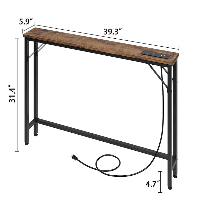 5.9 Schmales Sofatisch mit Steckdosen
