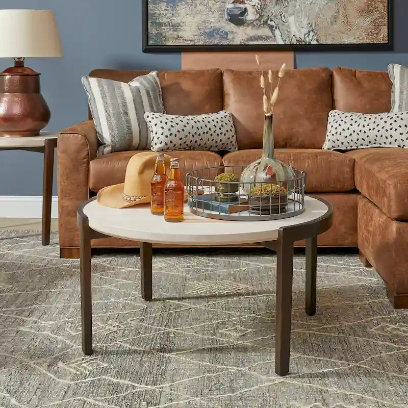 Couchtisch Palette Stone Rund - 35 x 18 x 35