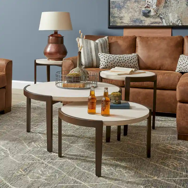 Couchtisch Palette Stone Rund - 35 x 18 x 35
