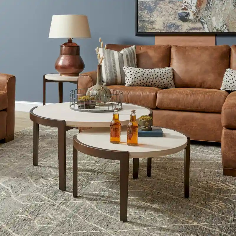 Couchtisch Palette Stone Rund - 35 x 18 x 35