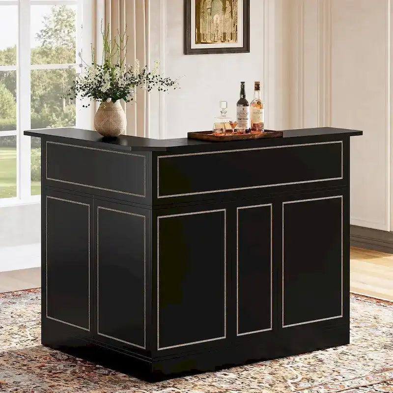 L-förmiger Barschrank mit Gläserhaltern für die Hausbar