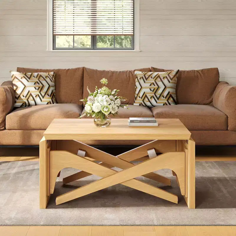 2-in-1 Couchtisch, ausziehbarer Esstisch, höhenverstellbarer Tisch für Zuhause & Büro, platzsparend – ModernLuxe