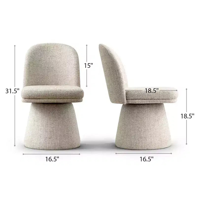 6er-Set moderne, armlose 360-Grad-Drehstühle mit Sockelgestell, elegante Akzentstühle für Küche, Esszimmer oder Büro – Panipeachy