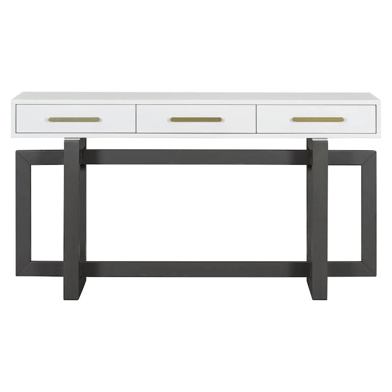 Eleganter Konsolentisch mit drei Schubladen, extra langer Flurtisch für Eingangsbereich, Flur, Wohnzimmer, Foyer, Korridor