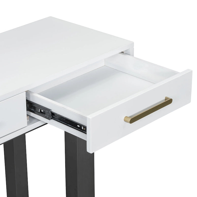 Eleganter Konsolentisch mit drei Schubladen, extra langer Flurtisch für Eingangsbereich, Flur, Wohnzimmer, Foyer, Korridor