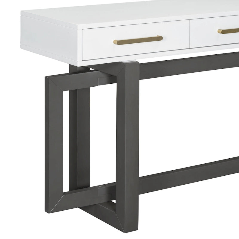 Eleganter Konsolentisch mit drei Schubladen, extra langer Flurtisch für Eingangsbereich, Flur, Wohnzimmer, Foyer, Korridor