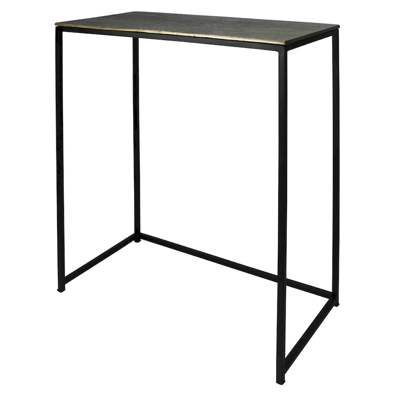 HomeRoots Dreiteiliger Set Beistelltische mit Messing-, Schwarzaluminium- und Eisenrahmen – 11,5' X 26' X 21'