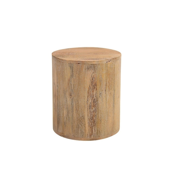 HomeRoots 18 runder Beistelltisch aus Naturmassivholz – 16' X '18' X '16