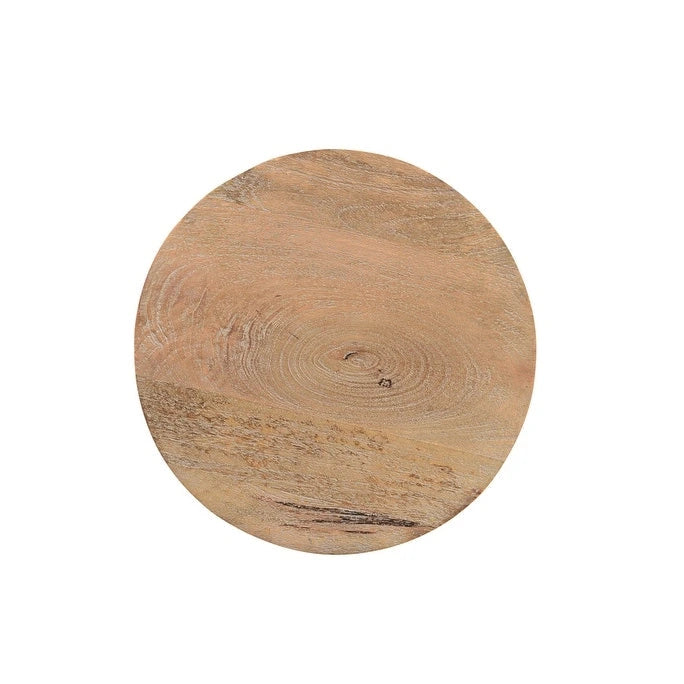 HomeRoots 18 runder Beistelltisch aus Naturmassivholz – 16' X '18' X '16