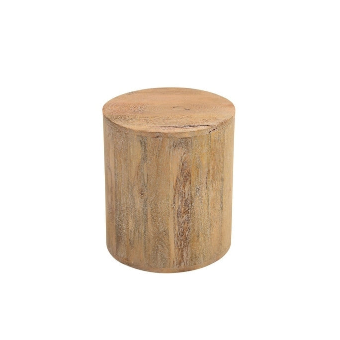 HomeRoots 18 runder Beistelltisch aus Naturmassivholz – 16' X '18' X '16