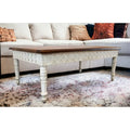 HomeRoots 48 Couchtisch aus Massivholz, Braun und Elfenbein – 48' X '18' X '30