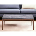 HomeRoots 47 Couchtisch aus grauem und Walnussstein und Massivholz – 47' X '18' X '28