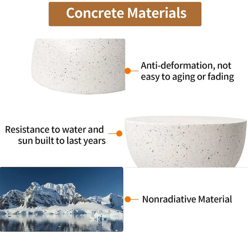 Leichter Beistelltisch aus Beton mit gesprenkeltem Design, Beistelltisch für Innen- und Außenbereich