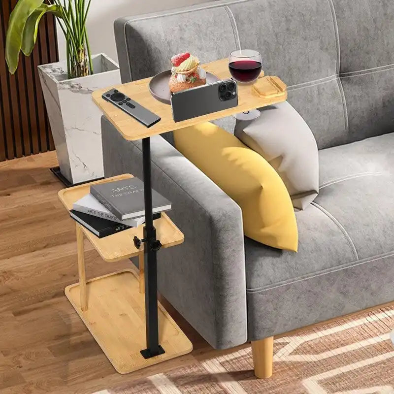 3-stöckiger C-förmiger Beistelltisch für Sofalehne – 35,5L x 15,7B x 76,5H