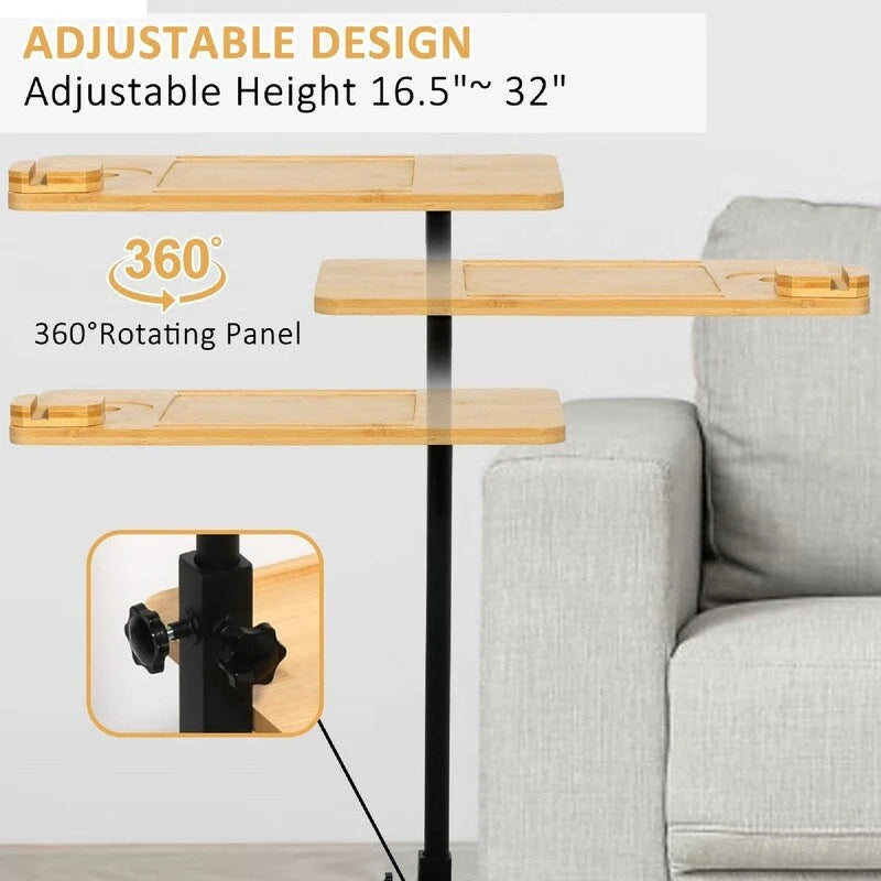 3-stöckiger C-förmiger Beistelltisch für Sofalehne – 35,5L x 15,7B x 76,5H