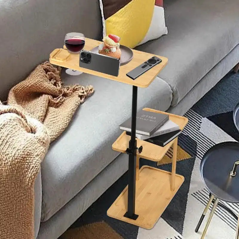 3-stöckiger C-förmiger Beistelltisch für Sofalehne – 35,5L x 15,7B x 76,5H