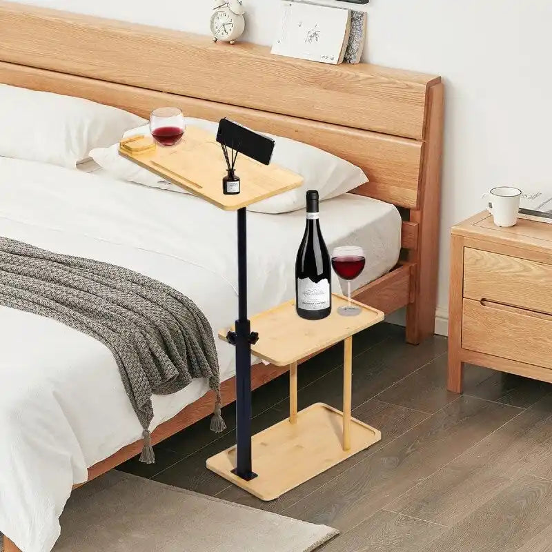 3-stöckiger C-förmiger Beistelltisch für Sofalehne – 35,5L x 15,7B x 76,5H