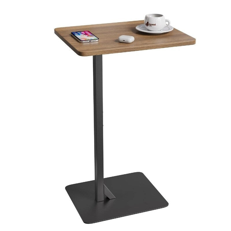 C Shaped End Table for Couch & Bedside - 15.7D x 11.8W x 23.6H