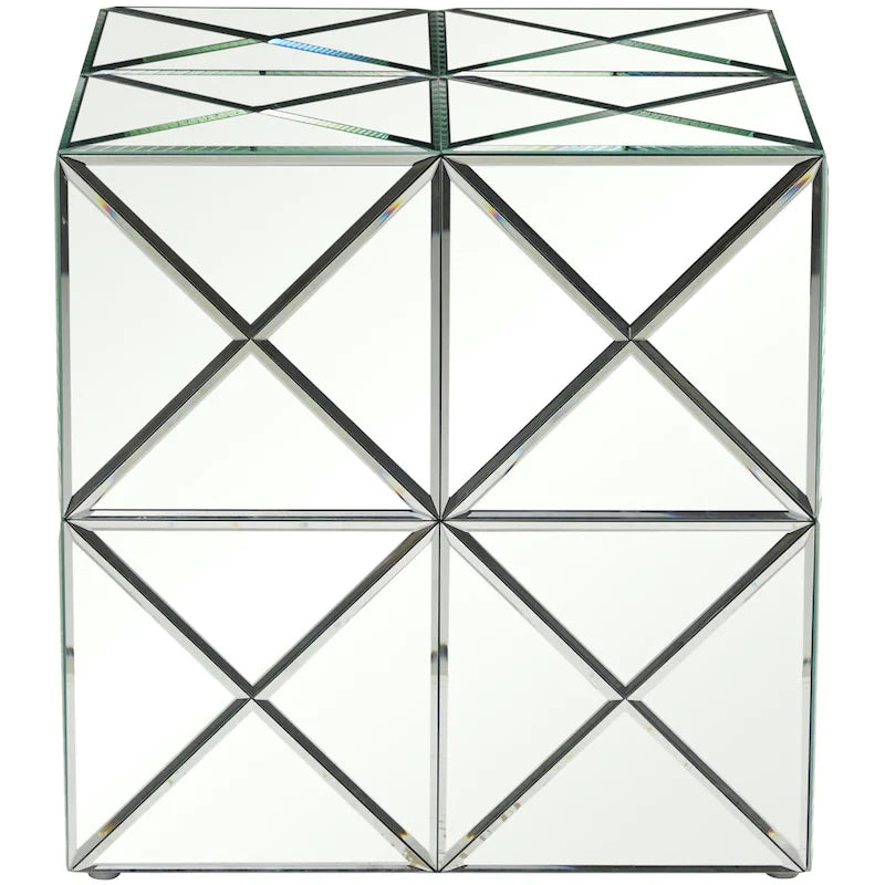 Glasspiegel-Beistelltisch - Silber - Roche River Decor