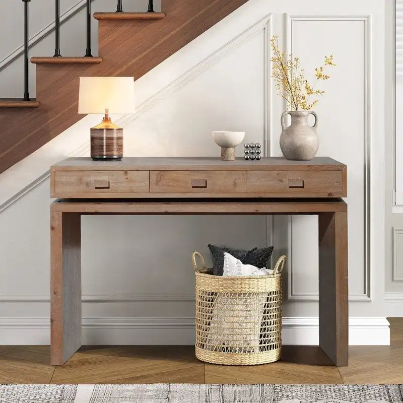 47 Entryway Table with Drawers, Holz-Konsolentisch für Eingangsbereich, Flur, Foyer, Korridor, Büro