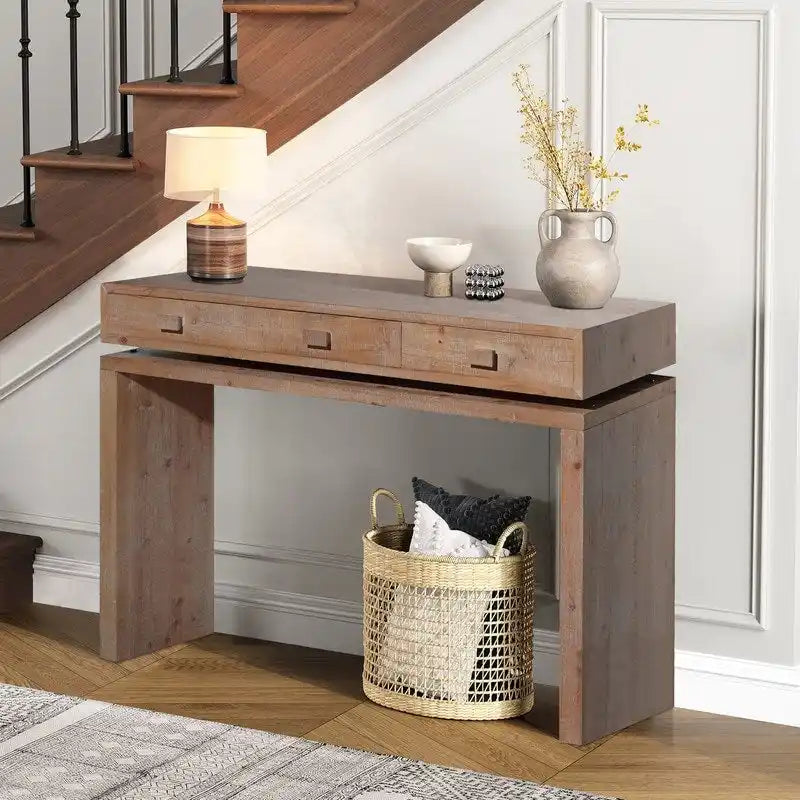 47 Entryway Table with Drawers, Holz-Konsolentisch für Eingangsbereich, Flur, Foyer, Korridor, Büro