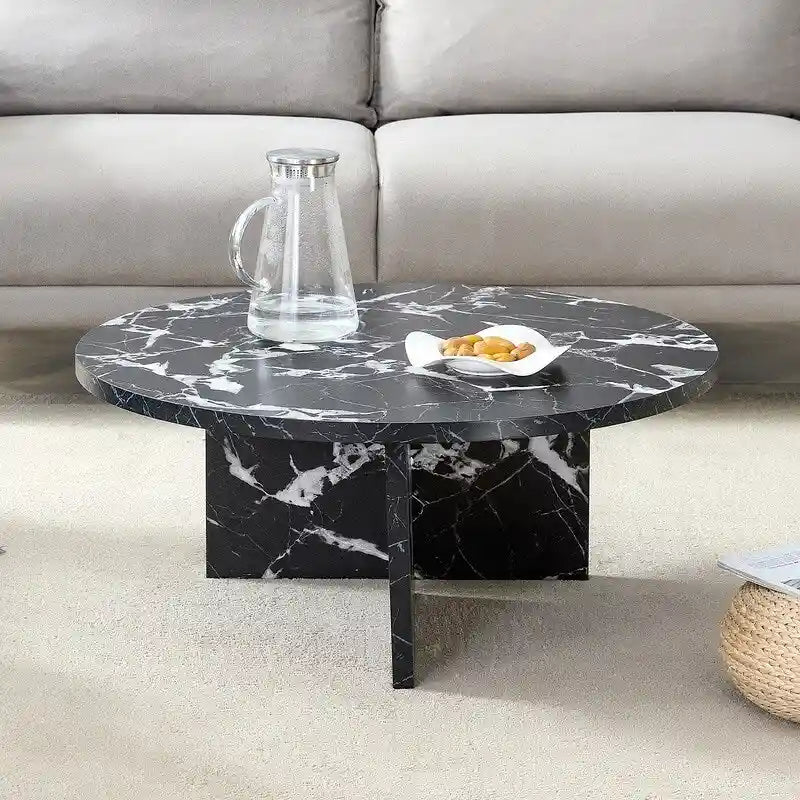 Vielseitiger runder Couchtisch aus MDF