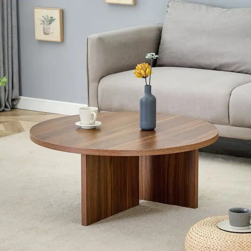 Vielseitiger runder Couchtisch aus MDF
