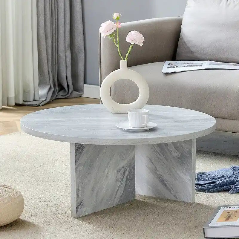Vielseitiger runder Couchtisch aus MDF