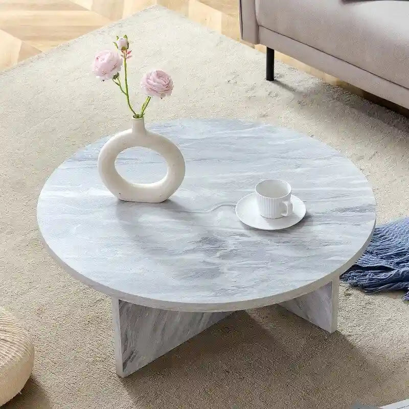 Vielseitiger runder Couchtisch aus MDF