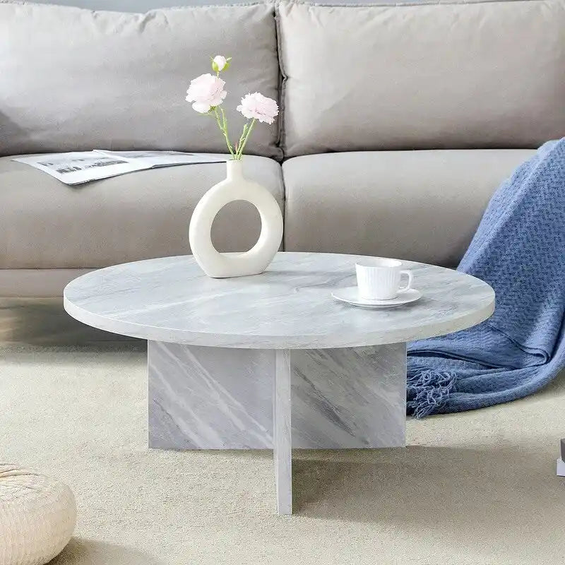 Vielseitiger runder Couchtisch aus MDF