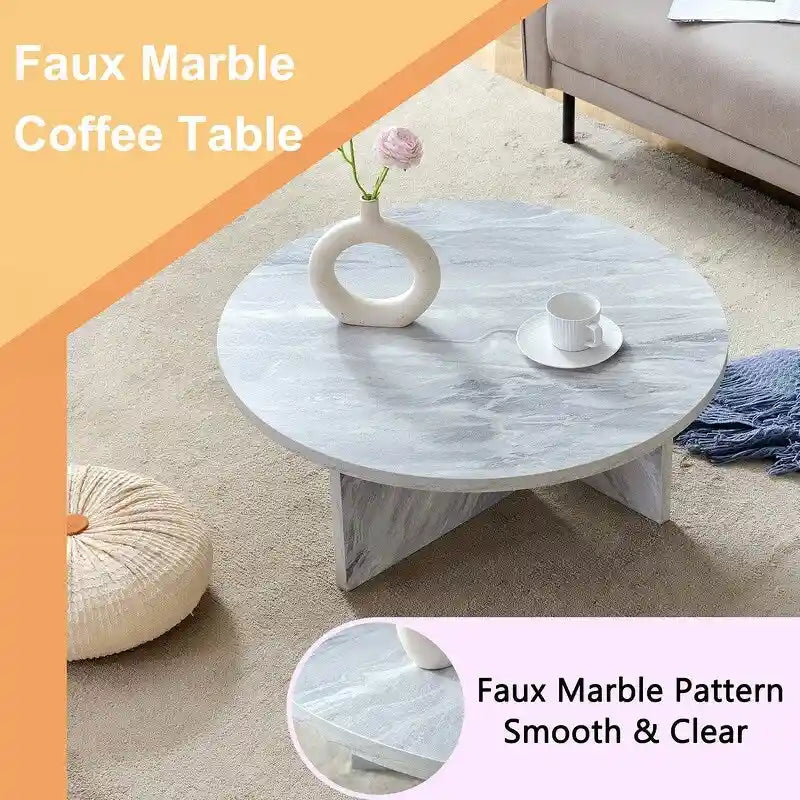 Vielseitiger runder Couchtisch aus MDF