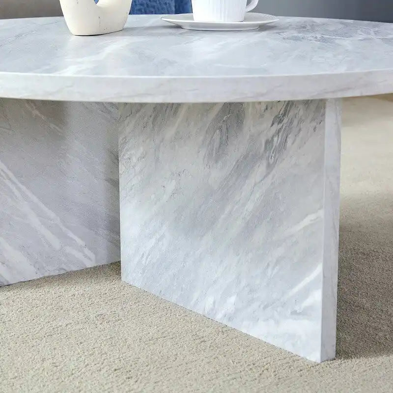 Vielseitiger runder Couchtisch aus MDF