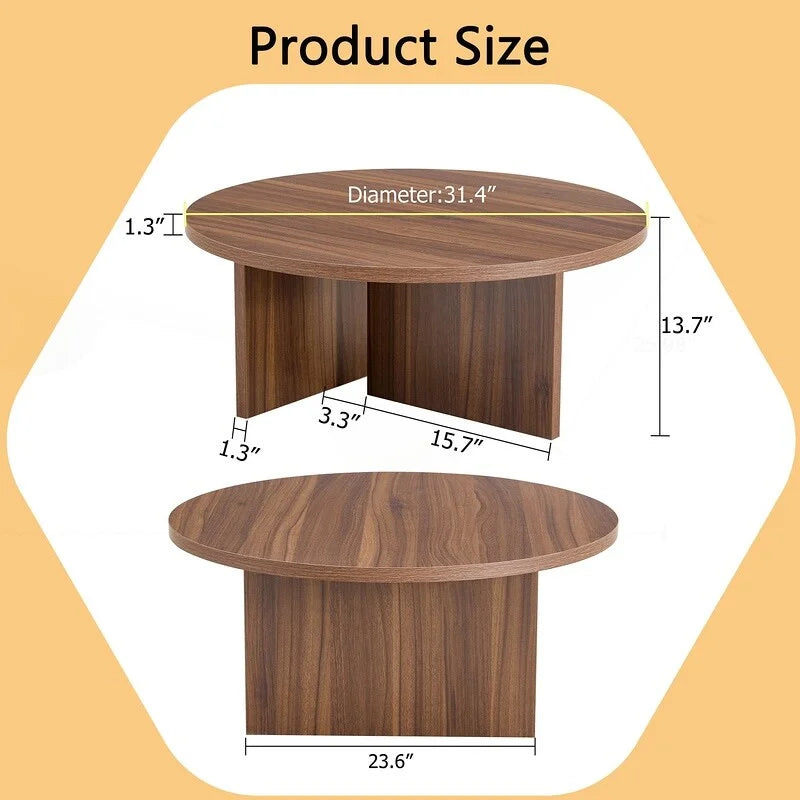 Vielseitiger runder Couchtisch aus MDF