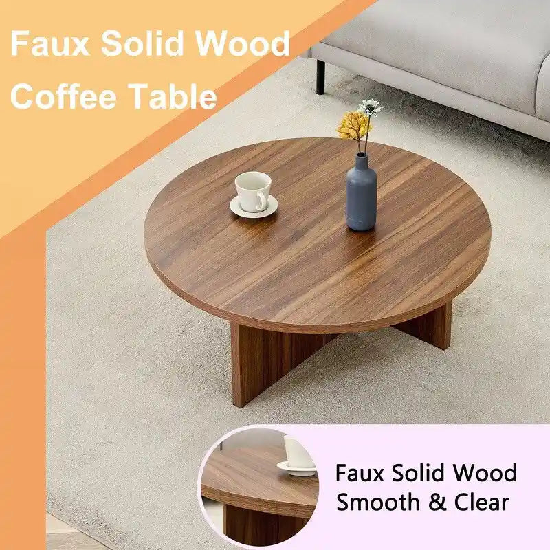Vielseitiger runder Couchtisch aus MDF