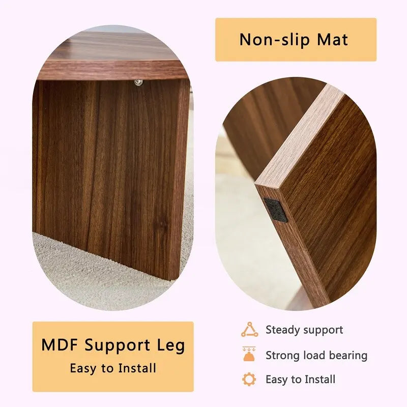 Vielseitiger runder Couchtisch aus MDF