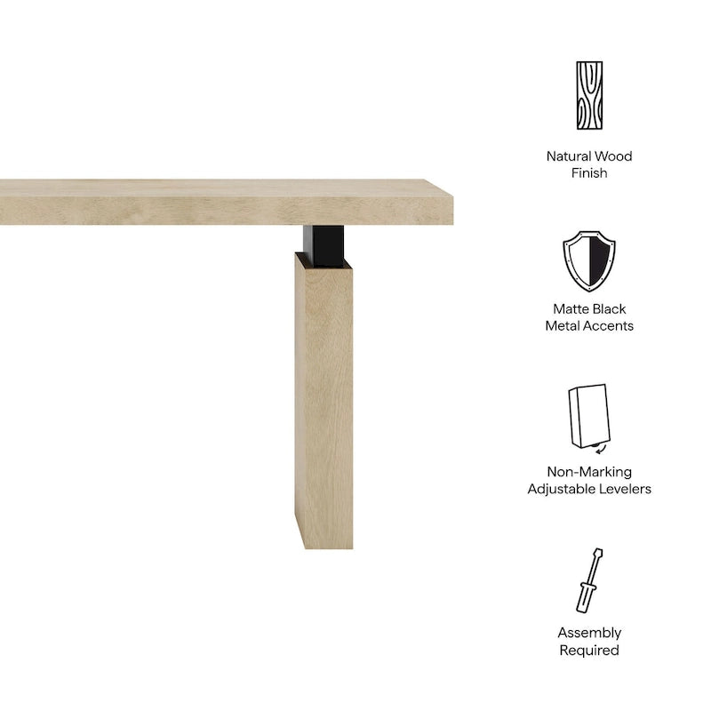 Piston 52 Rechteckiger Konsolentisch aus Holz